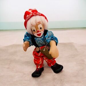 Circus Clown Porcelain with Plush Body Posable
